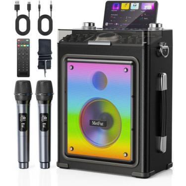 Imagem de Máquina de karaokê MetFut com 2 microfones sem fio e entrada de guitar