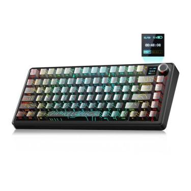 Imagem de Teclado para jogos sem fio LEOBOG x Aula F75 MAX com tela inteligente