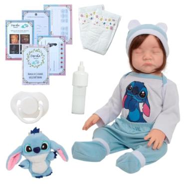 Imagem de Bebê Reborn Boneca Realista Fio a Fio Olhos Fechados + Itens