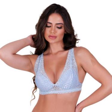 Imagem de Sutiã com Bojo de Renda Alça Larga Debora - NAKA MODAS, Azul, GG