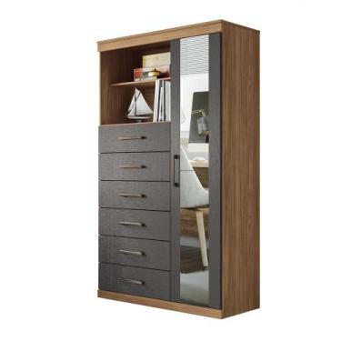 Imagem de Multi-Cômoda Marabá 1.6 1 Porta e 6 Gavetas com Espelho - Santos Andir