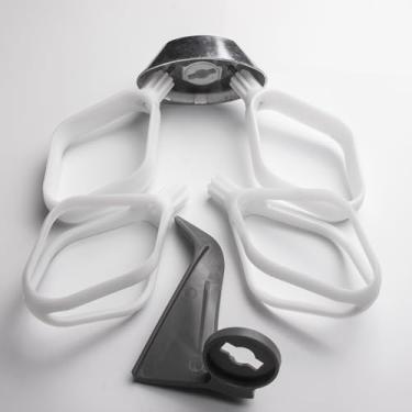 Imagem de Conjunto de acessórios de batedeira 3 em 1 - pás de bolo, pás de biscoito e gancho de massa com unidade de chicote de metal para batedeiras de suporte