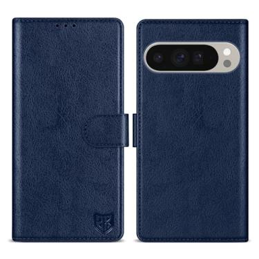 Imagem de ZZXX Capa carteira para Google Pixel 10 Pro XL com [bloqueio RFID] com compartimento para cartão, fecho magnético, capa protetora de couro dobrável para celular Pixel 10 Pro XL (azul - 6,8 polegadas)