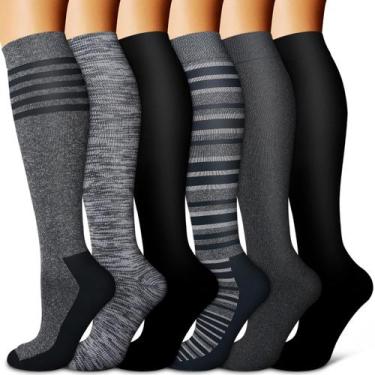Imagem de Meias de compressão BlueEnjoy Copper para mulheres e homens (6 pares)