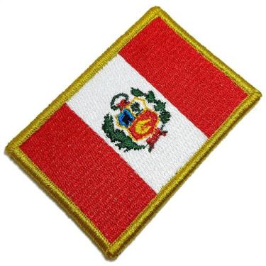 Imagem de Bandeira País Perú Patch Bordada Fecho Contato Para Uniforme - BR44