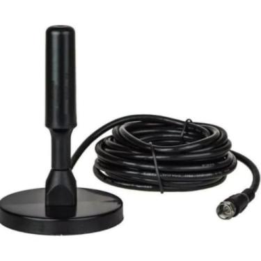 Imagem de Antena Interna DTV-100 Aquario TV Digital HDTV Cabo com Conector F Macho Preto Pequeno