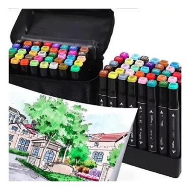 Imagem de Super Kit Canetinhas Profissional Ponta Dupla 60 Pcs 1Linha - Sweet Ho