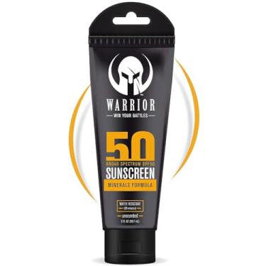 Imagem de WARRIOR – VENÇA SUAS BATALHAS - Loção de proteção solar FPS 50 – 80 minutos resistente à água, seguro para recifes, loção sem perfume, protetor solar não Nao Zinco e NanoTitânio com fórmula mineral