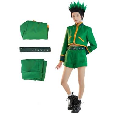 Imagem de haikyuu Jaqueta e shorts Gon cosplay fantasia com cinto feminino masculino para Halloween Comic Con, Verde, Large