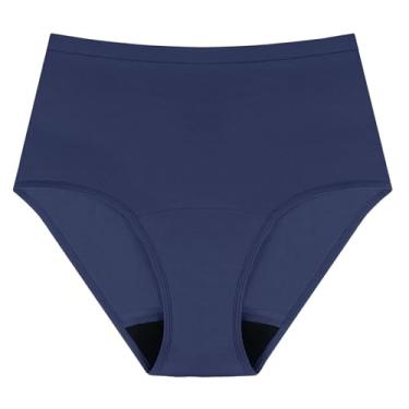 Imagem de AIRCUTE Roupa íntima lavável para incontinência urinária para mulheres, à prova de vazamento, absorvente de algodão, 60 ml, 1 pacote (mar escuro, 2GG)