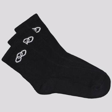 Imagem de Kit Meia Olympikus Tripack Cano Médio Preta, 39-44