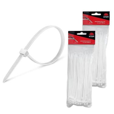 Imagem de Kit 200 Abraçadeiras Nylon Branca 2Mm X 150Mm Enforca Gato