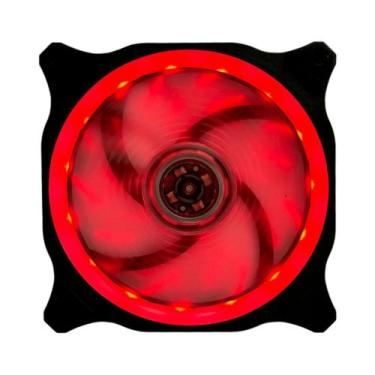 Imagem de Cooler Fan Gamer 120Mm Led Vermelho Molex 12V Brx Preto