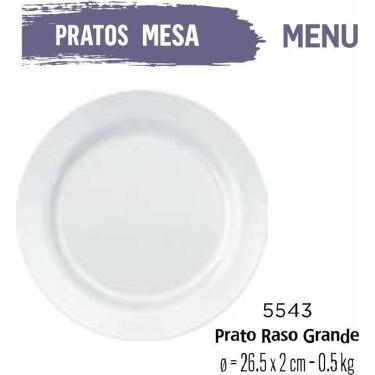 Imagem de Jogo De Prato Menu 04 Pratos Rasos Grande - 26Cm Branco