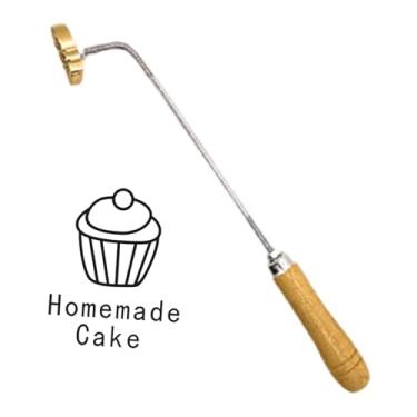 Imagem de IEUDNS Ferro de marcar para bolo, ferramenta de cozimento para cozinha doméstica, cabo de madeira, ferramenta de carimbo para bifes, hambúrgueres, churrasco, Bolo Caseiro
