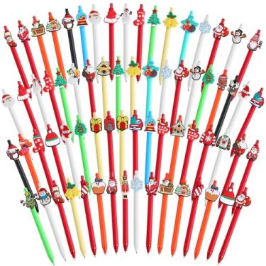 Imagem de Tenceur 70 canetas de Natal com desenho animado, canetas de tinta gel de Natal, presente a granel para lembrancinhas de festa de Natal, recompensas, materiais de escritório, casa, sacolas de presentes