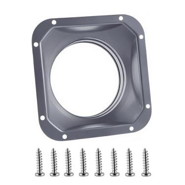 Imagem de Conector de flange de duto quadrado a redondo de 10 cm, adaptador de duto de ar de metal para sistemas de aquecimento e resfriamento de ventilação HVAC, inclui parafusos de montagem