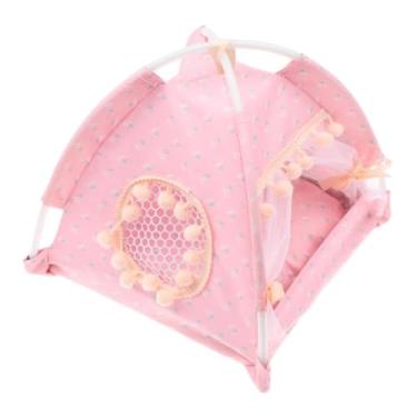 Imagem de Kokiya 1:12 Dollhouse Miniatura Castelo Tent Foto Adereços, decorativo fingir reproduzir mini crianças tocam barraca para janela exibir cena de vida