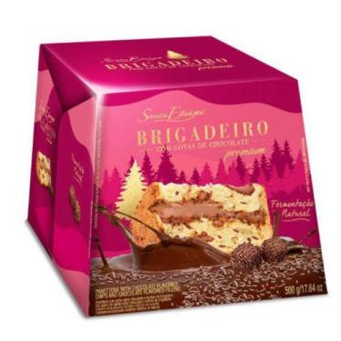 Imagem de Panetone com Gotas de Chocolate e Recheio Brigadeiro Premium 500g Sant