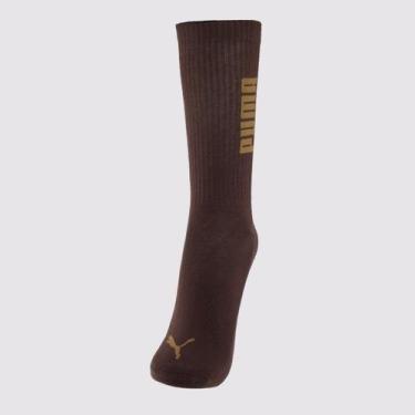Imagem de Meia Puma Esportiva Cano Longo Marrom, 39-43