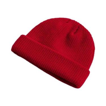 Imagem de Gorro De Inverno Unissex Quente De Malha Em Cor Sólida Para Meninos, M