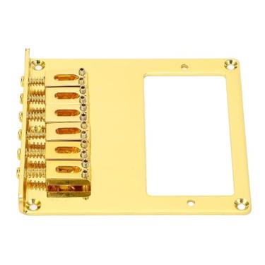 Imagem de Luocute 6 Roller Saddle 6 String Humbucker Guitar Bridge, Gold de Substituição de Ponte de Guitarra Elétrica Com Orifícios de Coleta Dupla para Telecaster, Peças Elétricas
