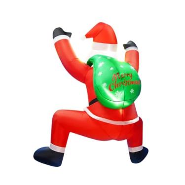 Imagem de Fenteer Decoração de Natal inflável de 6 pés com Papai Noel pendurado, enfeite de decoração de Natal com LED para de jardim e casa durante as festas