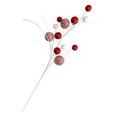 Imagem de Galho decorativo de natal bolas coloridas - TOK DA CASA, 70cm