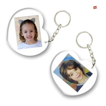 Imagem de 100 Chaveiro Coração 3X4 Acrílico Para Personalizar Revenda