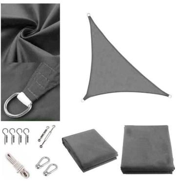 Imagem de Toldo Lona Tela Sombralux Triangulo 3X3X4M + Kit Instalação