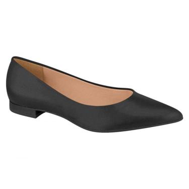Imagem de Sapatilha Feminina Vizzano Bico Fino Pelica Preto