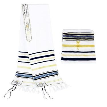 Imagem de Talit messiânico preto 55 x 180 cm -  - de israel