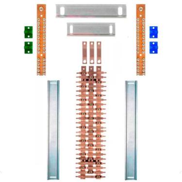 Imagem de Kit Barramento Trifásico 150A para 48 Circuitos - Zathura