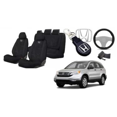 Imagem de Kit Personalizado Bancos CRV 95-12 + Volante + Chaveiro - Ferro Tech