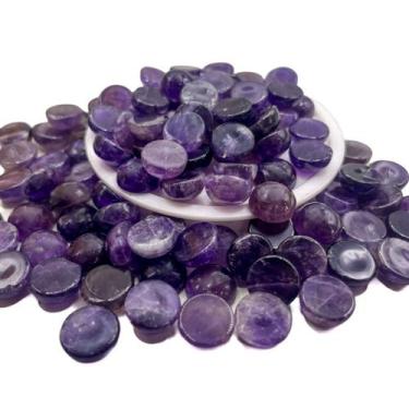 Imagem de Pedra Ametista - Cabochão 10mm - 10 peças - Pingentes, Aneis, Artesana