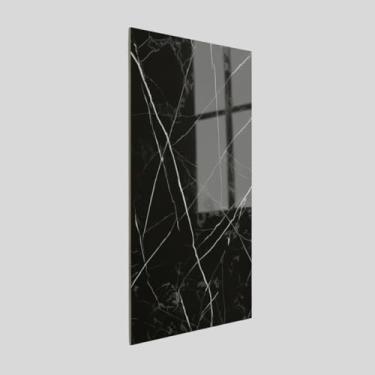 Imagem de Kit 10 Placa Mármore Preto Adesivo 3d Parede Lavável Porcelanato Auto Colante