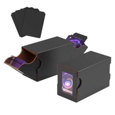 Imagem de CLESOO Card Deck Box for MTG with Commander Display 2-in-1 Magic Card Storage Box Holds 200 Double-sleeved Cards Deck Case for TCG CCG Leather Magnetic Card Holders