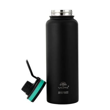 Imagem de Garrafa Térmica Vibets Isolado A Vácuo 1,15L Preta/Verde