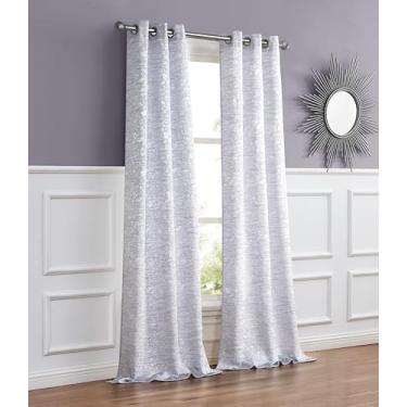 Imagem de Cortinas escurecidas para quarto e sala de estar, conjunto de 2 painéis, 94 cm x 213 cm (total de 188 cm de largura), controle de luz e privacidade, semiescurecido, lavável na máquina, ilhós de aço