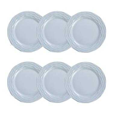 Imagem de Prato raso em porcelana, modelo Ondas, Ø 26,5 cm, Germer, Azul