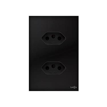Imagem de Tomada Dupla 10 A / 20 A Glass Espelho Em Acrilico Preto Lumenx