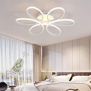 Imagem de Luminária de teto embutida para quarto, sala de jantar, luminária regulável com controle remoto, 68 W LED, design moderno de flores, abajur acrílico, lustre decorativo para sala de estar, co