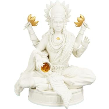 Imagem de Estátua Lakshmi Shri - Deusa Hindu da Prosperidade (Cor Mármore Dourado)