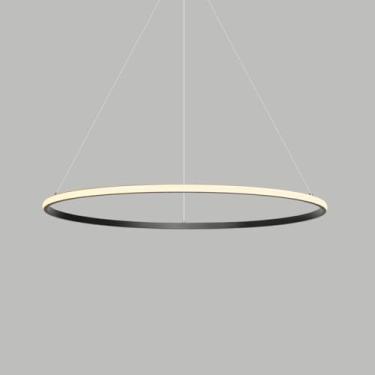Imagem de Luminária pendente de teto LED minimalista, luminária pendente em formato de anel, lustre regulável com controle remoto, lustres redondos suspensos para sala de estar, quarto, lâmpadas de 36