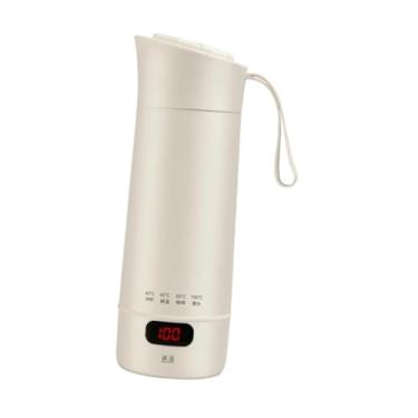 Imagem de Baoblaze Chaleira elétrica de viagem pequena caldeira de água pessoal à prova de vazamentos copo de aquecimento de carro temperatura ajustável para água