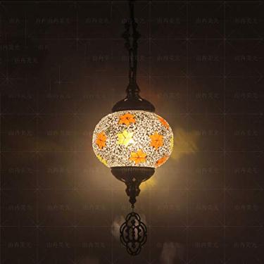 Imagem de 1 Luminária pendente de mosaico de globo de luz, luminária pendente de teto decorativa boêmia para sala de jantar, sala de estar, bar, hotel, lustre de vidro para quarto