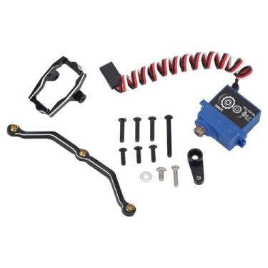 Imagem de Phefop Servo Digital de Metal, Kit de Servo Motor de Engrenagem de Liga de Alumínio RC Com Braço de Suporte de Montagem, Link de Direção para Carro Rastreador 1/18 RC, Design Leve,