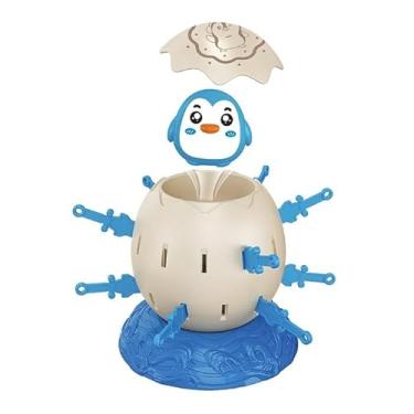 Imagem de Jogo de Estratégia Pula Animais, Amarelo e Verde, Plástico, Base de Pipoca com Pinguim e 24 Adagas, Interativo, 2-4 Jogadores, 4 Anos ou Mais (Pinguim)