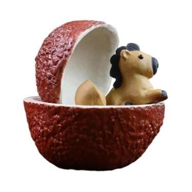 Imagem de XLWLLNJ Minifigura de Mascote de Chá, Presente Fofo para Festa, Estátua de Cavalo de Resistente, Ornamento para Feriados, Sala de Chá, Amigos, Mesa, An, Amarelo, Tamanho real