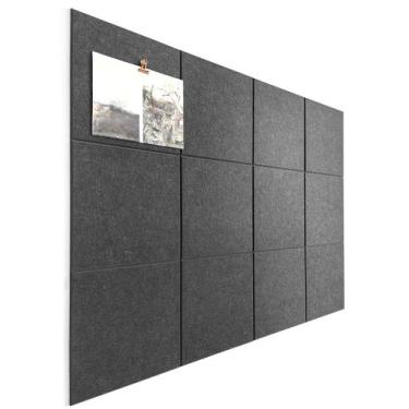 Imagem de Placa de cortiça DECORITA preta 120x90cm - pacote com 12 azulejos de p